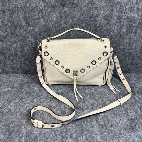 Rebecca Minkoff Handbags - Rebecca Minkoff Cream Crossbody Bag with Silver Details